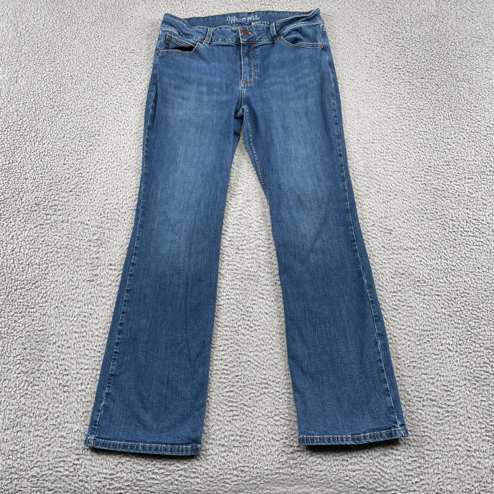 Wrangler Jeans Women 12 Blue Boot Cut Mid Rise Denim Stretch Casual Classic